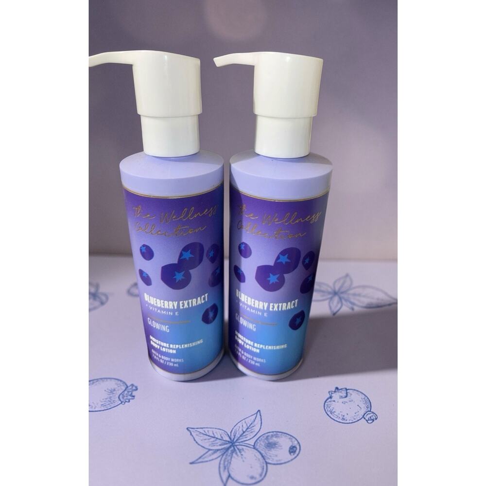 Bath & Body Works Blueberry Extract Wellness Glowing Body Lotion Lot/2 Retired
